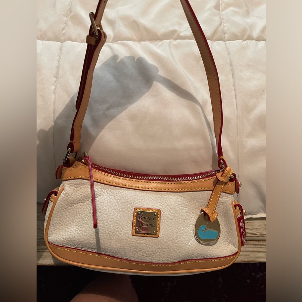 Dooney & Bourke White Pebbled Y2K Mini Top Zip Purse